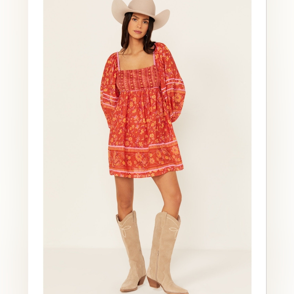 Free People Border Endless Afternoon Mini Floral Boho Dress